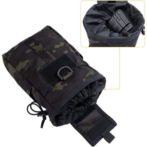 Molle Dump Pouch Drawstring Magazine Utility Pouch Folding Dump Pouch Waist Bag - Picture 4 of 6